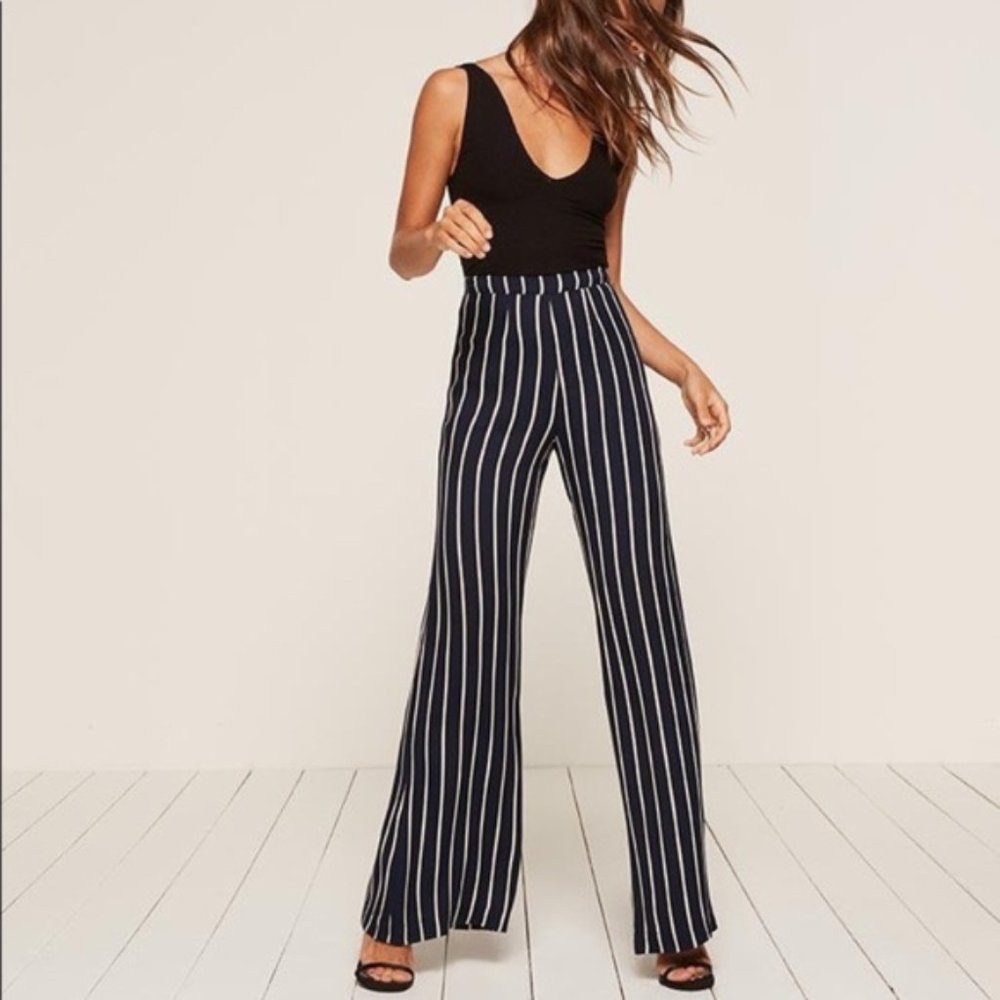 Reformation Sorrenti Pants Canyon Stripe SZ 2